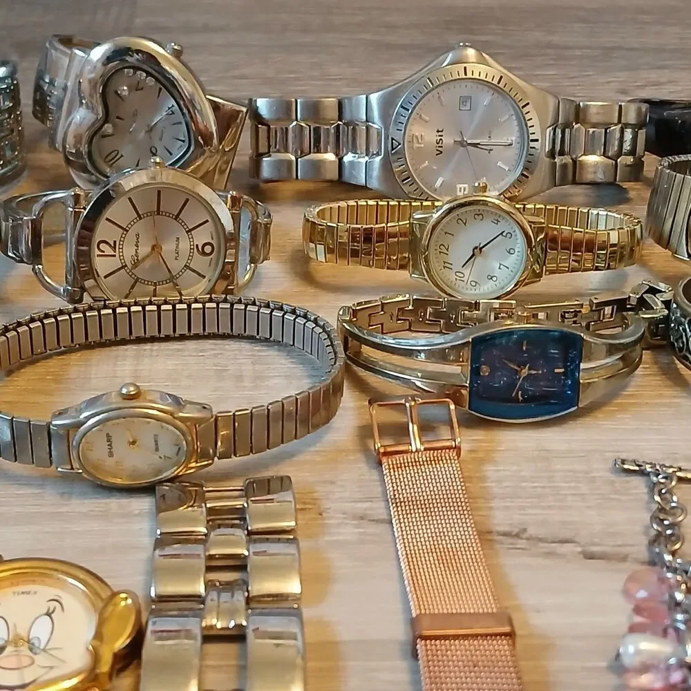 Lot 35+ Watches Parts/Repair ALL Metal Timex Relic Anne Klein Avenue Rumours